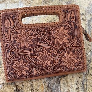 American Darling Brown Leather Handbag
11 wide  9 tall